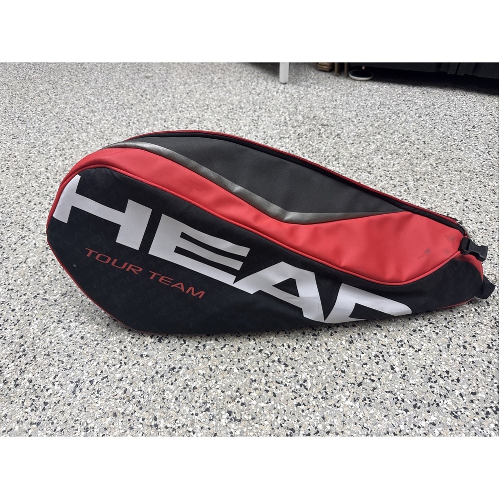 HEAD Tour Team 6 Racket Racquet Bag BLACK RED Climate Control Technology EUC